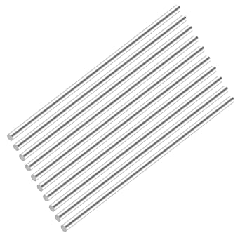 Stainless Steel Round Rod,1/8"3mm Diameter 8"200mm Length 304 Stainless Steel Metal Rods for Crafts,DIY, Industry, Decoration10 pcs