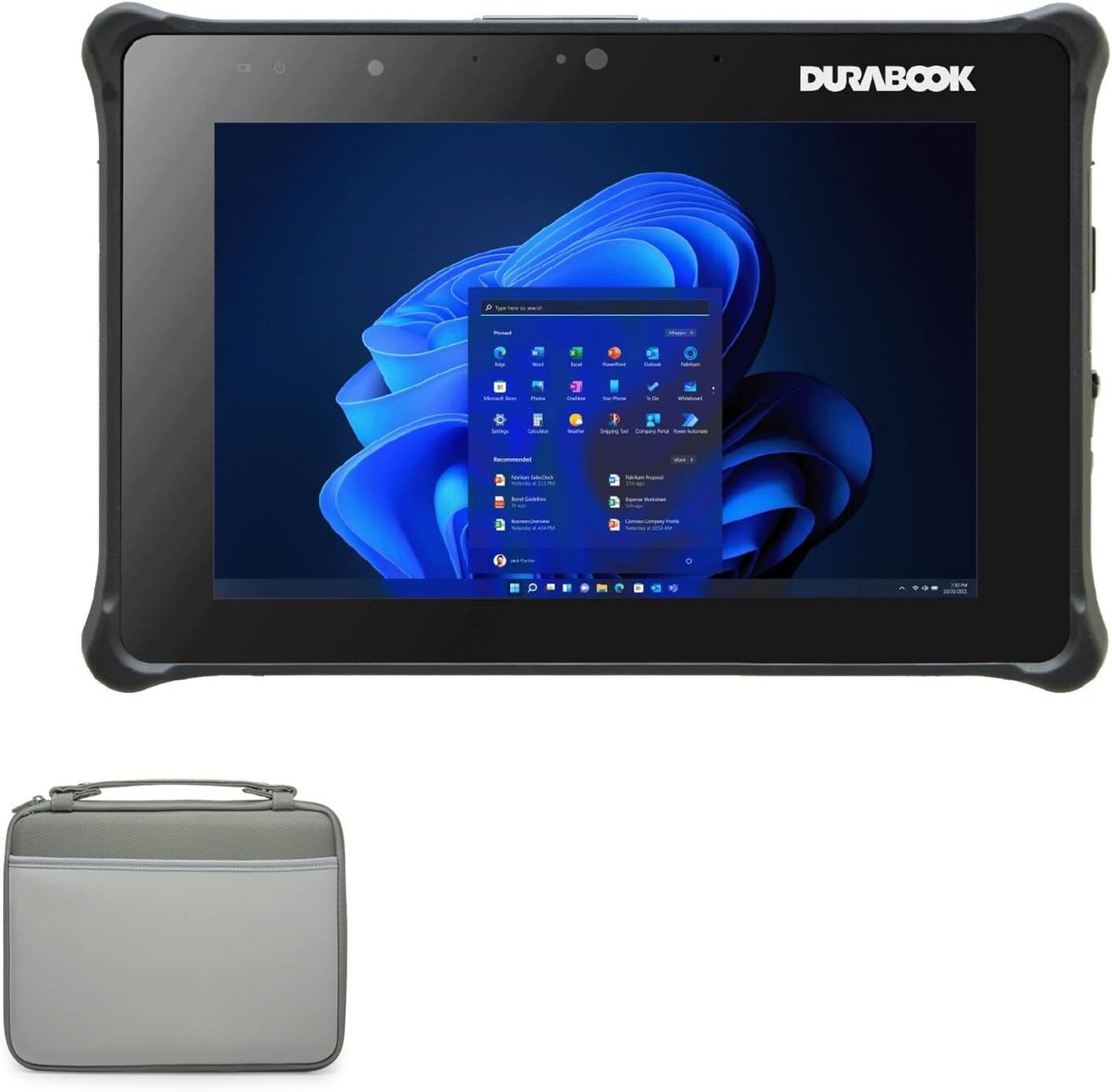 BoxWave Case Compatible with Durabook Americas R8 Tablet - Hard Shell Briefcase, Slim Messenger Bag Briefcase Cover Side Pockets - Pewter