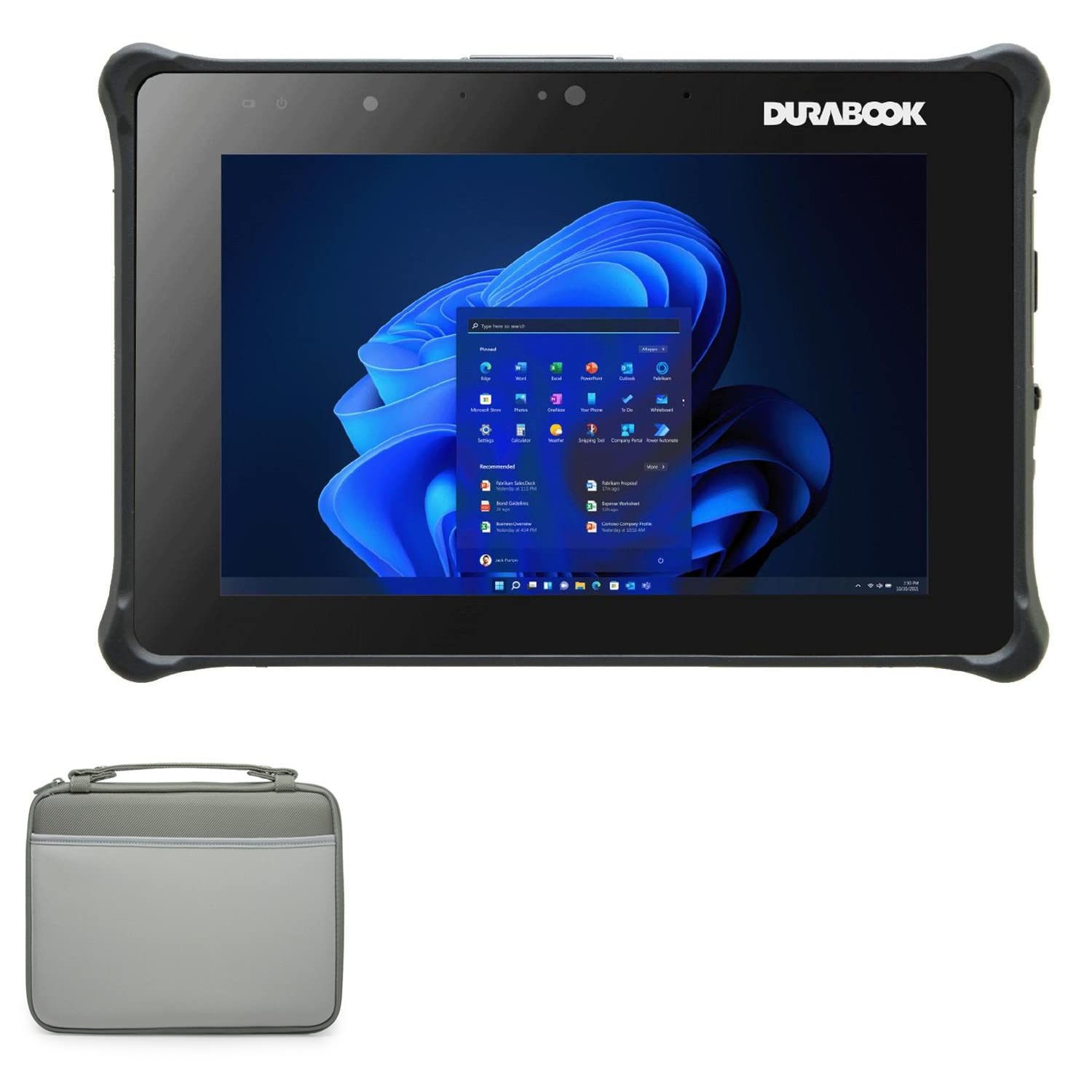 BoxWave Case Compatible with Durabook Americas R8 Tablet - Hard Shell Briefcase, Slim Messenger Bag Briefcase Cover Side Pockets - Pewter