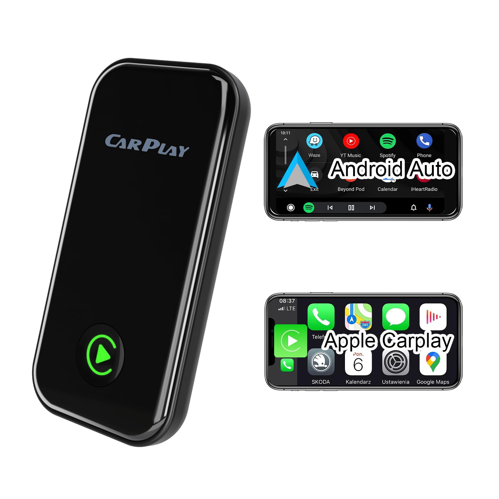Wireless CarPlay Adapter for Apple & Android Auto, 2 in 1 Converts Wired to Wireless carplay Adapter for iPhone and Android, Wireless CarPlay Dongle Cars for iPhone iOS 12+ / Android 11+-image-13