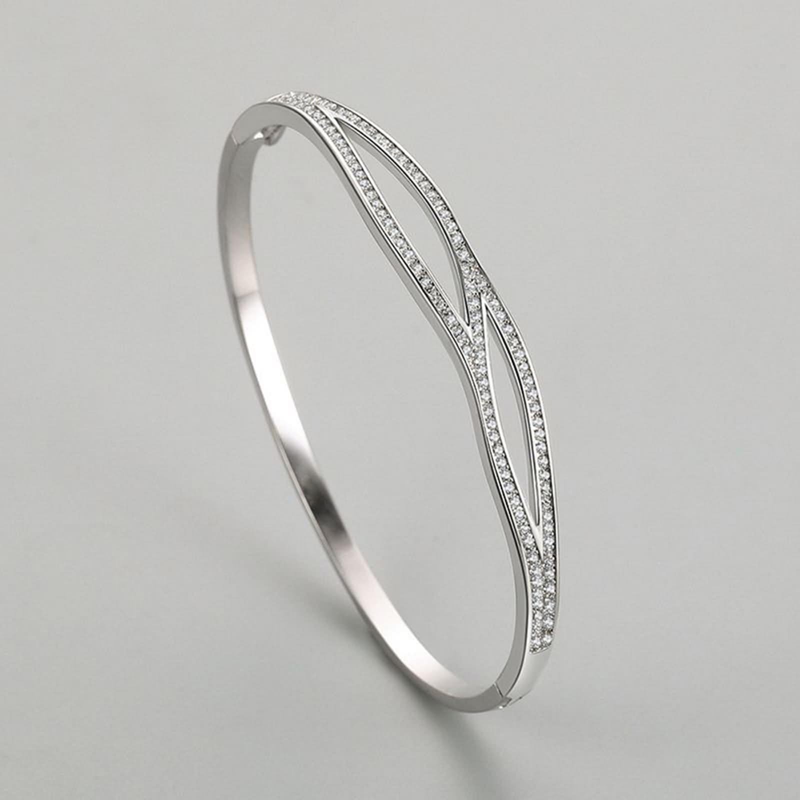 Pulsera de madre e hija, pulseras para mujer, cruz de doble capa con moissanita redonda, oro blanco y platino 950