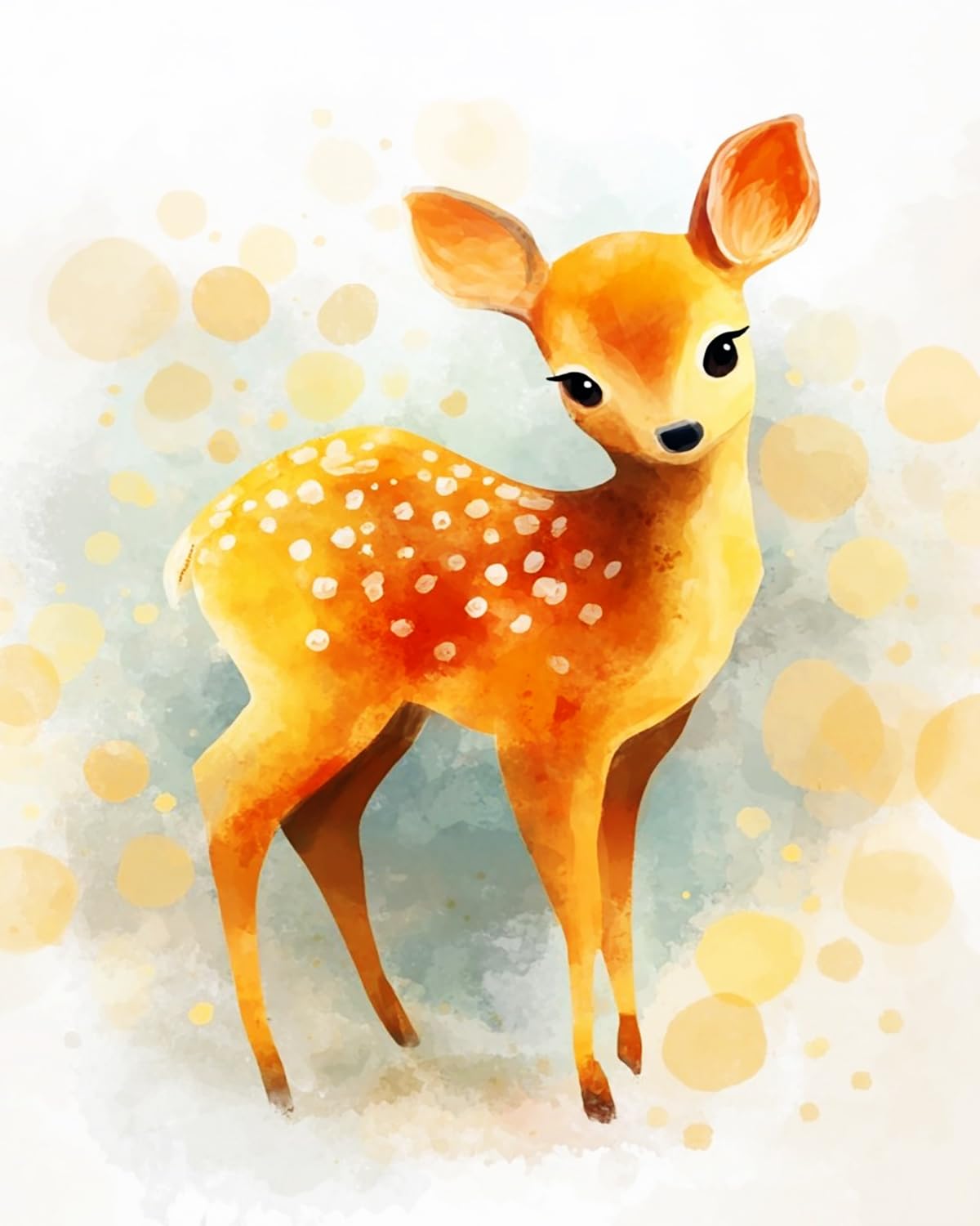 Liubaishi Multicolour Paint By Numbers For Adults, Spotted Deer, 40X50 Cm Acrylic Canvas Kit With Brushes