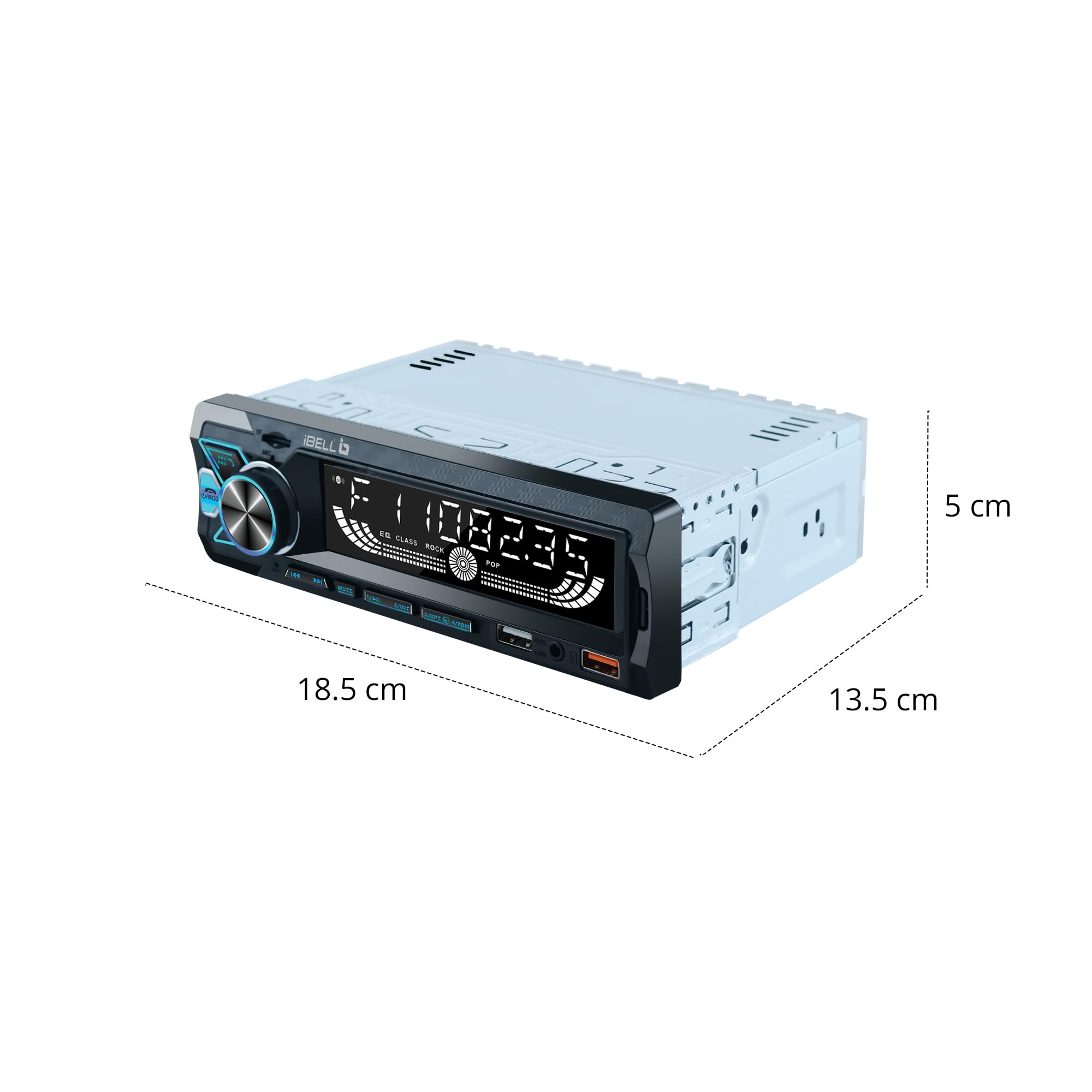 IBELL DXP 650 Car Audio System with Bluetooth, FM, Dual USB, AUX, SD Card, LCD Display Remote Control Car Audio Player — Amazon image 3