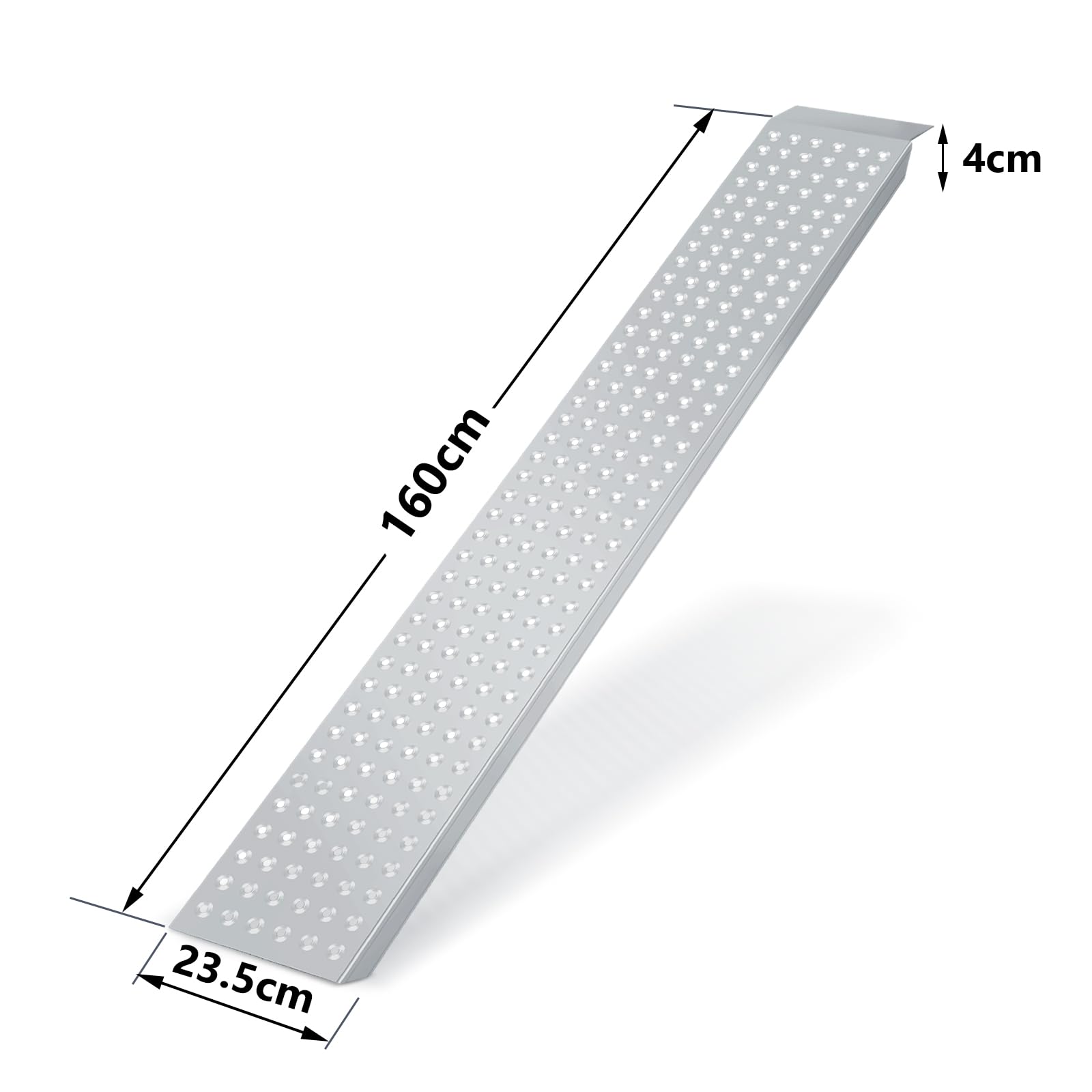 4X Auffahrrampe 400kg, Verladerampe verzinkter Stahl, rutschfest Verladeschiene, max. 200kg* pro Stück Motorradrampe, Anhängerrampe, Auto Laderampe für Motorrad, Anhänger, 160 x 23.5X 4cm