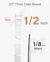 Vista 4 de Kootek Juego de 6 moldes redondos de 12 pulgadas, 12 pulgadas, base de cartón resistente de 1/2 pulgada de grosor para postres de boda y fiesta