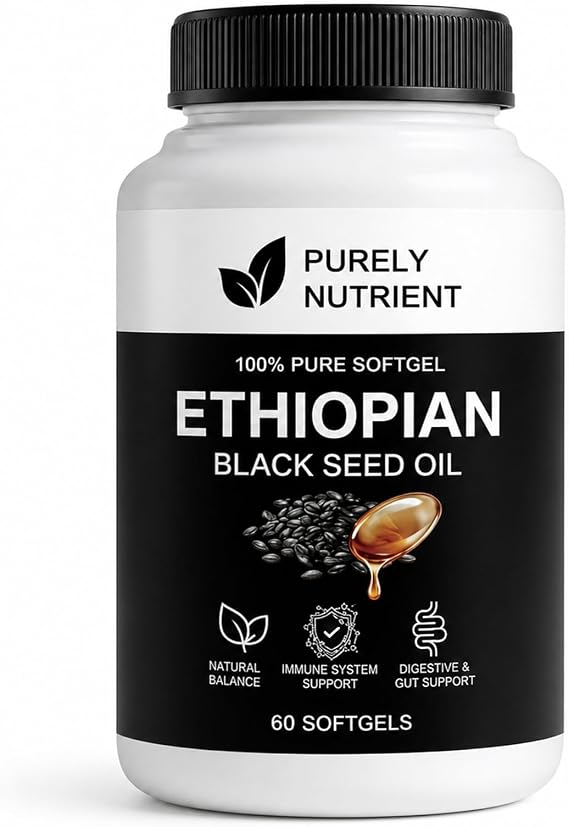 Ethiopian Black Seed Oil, Organic Cold Pressed, Non-GMO, Gluten-Free (Black)