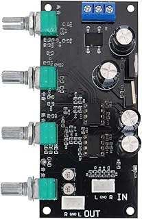 SODIAL NE5532 Amplifier Tone Preamp Board Treble Bass Midrange Volume Tone Control Adjustment Pre-Amplifier, Fixed Version