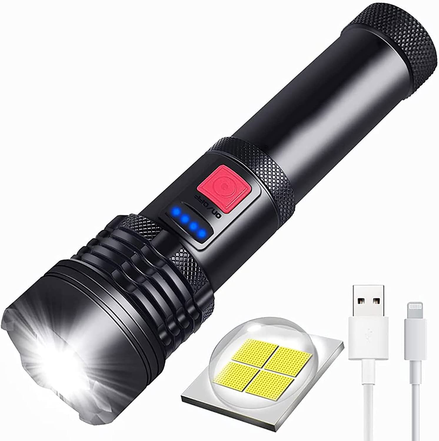 Torche LED * compacte alimentée par batterie, mini lampe de poche super lumineuse for une utilisation d'urgence en extérieur, lampes de poche tactiques avec lumens élevés, mini torche résistante à l'e