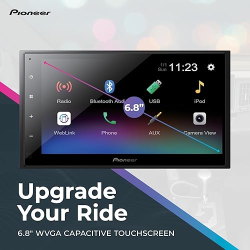 Miniatura 2 de Pioneer DMH-342EX Receptor multimedia digital con Weblink, pantalla táctil capacitiva de 6.8 pulgadas, doble DIN, Bluetooth integrado, Tienda Alexa