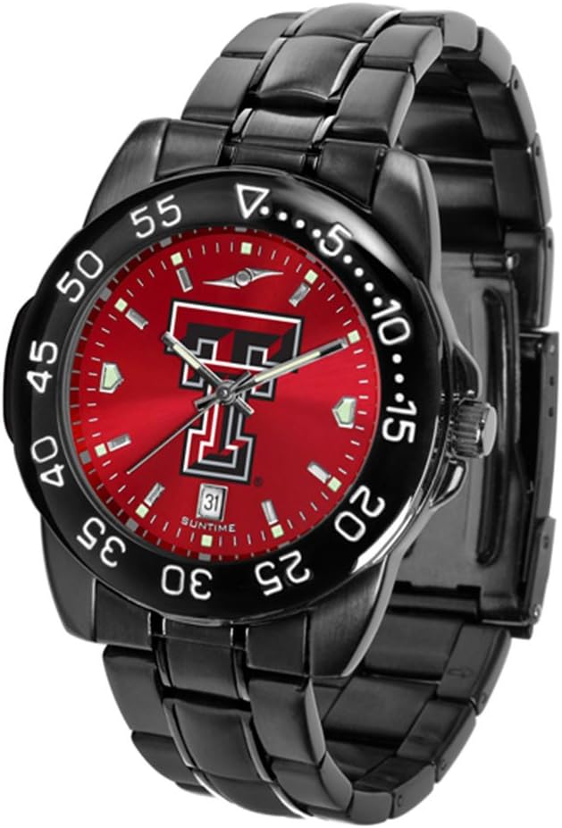 SunTimeMen's Fantom Sport Collegiate Team Watch Black with Shiny Anochrome Dial
