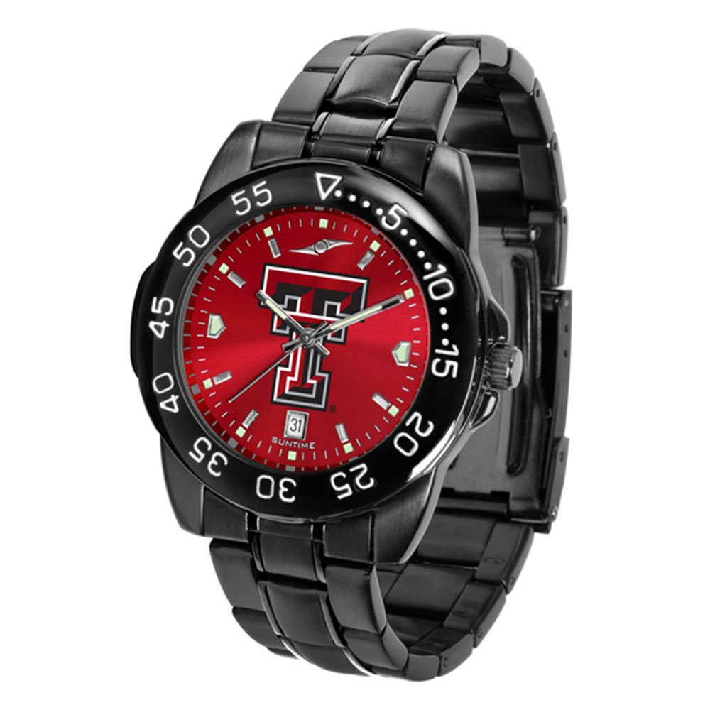 SunTimeMen's Fantom Sport Collegiate Team Watch Black with Shiny Anochrome Dial