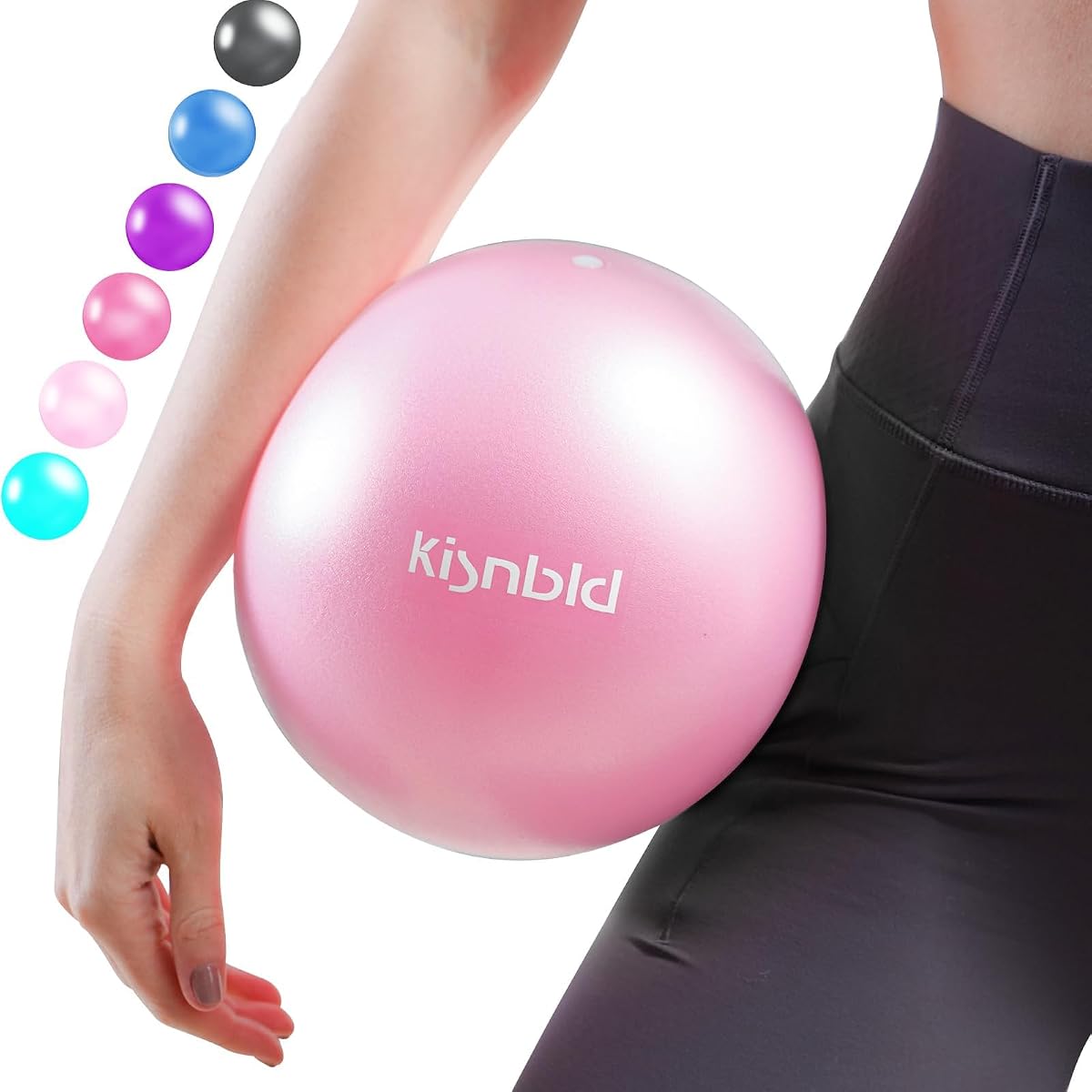Small Exercise Ball, 9 Inch Mini Pilates Ball, Anti Burst and Slip Resistant Mini Yoga Ball for Stability, Fitness, Physical Therapy, Stretching & Core Strength Workout at Home Gym & Office