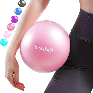 kisnbld 9 Inch Mini Pilates Ball - Anti-Burst Slip Resistant Small Exercise Yoga Ball for Core Strength, Stability, Physical Therapy & Home Workouts