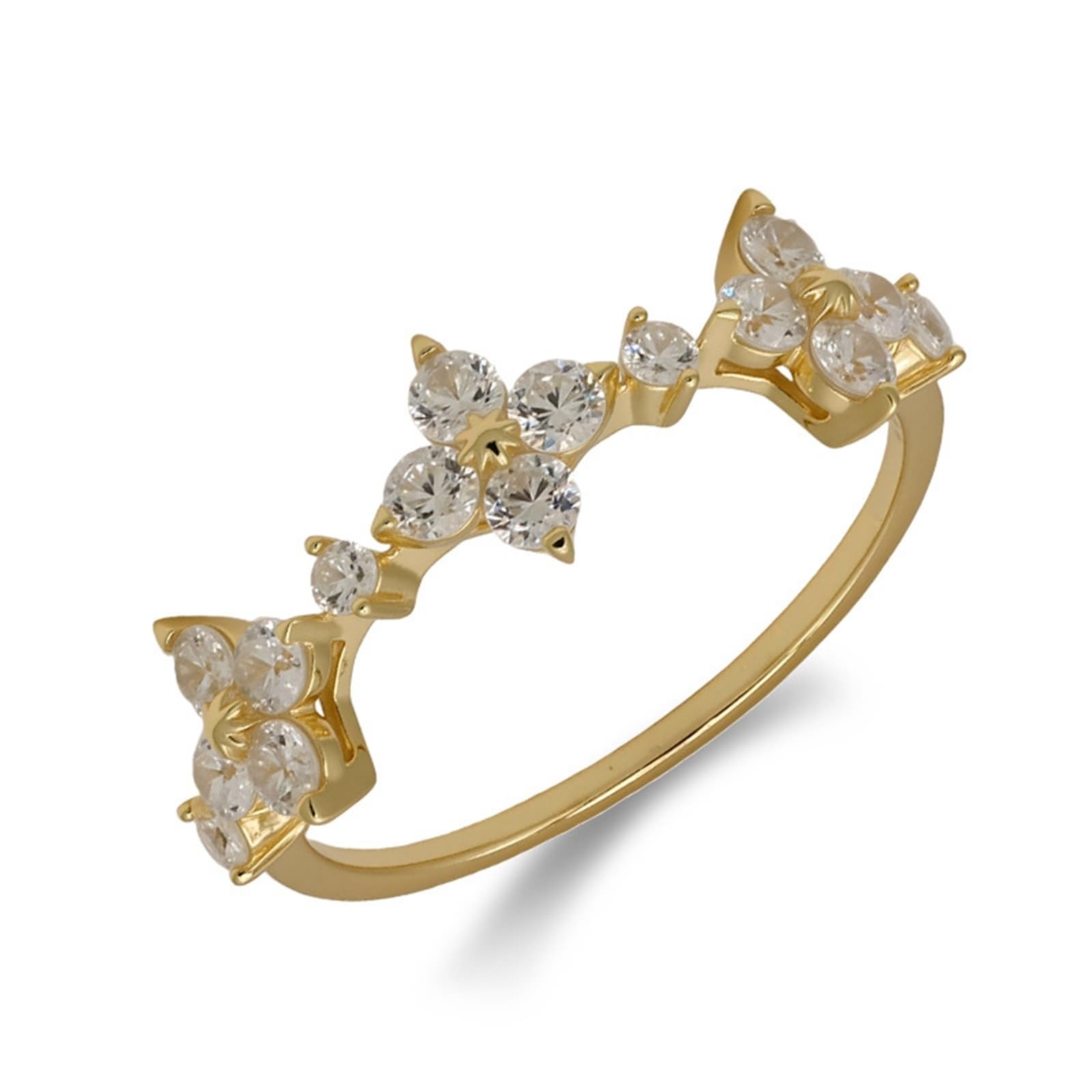 Or Au 375/585/750 Bague de fiançailles classique avec moissanite
