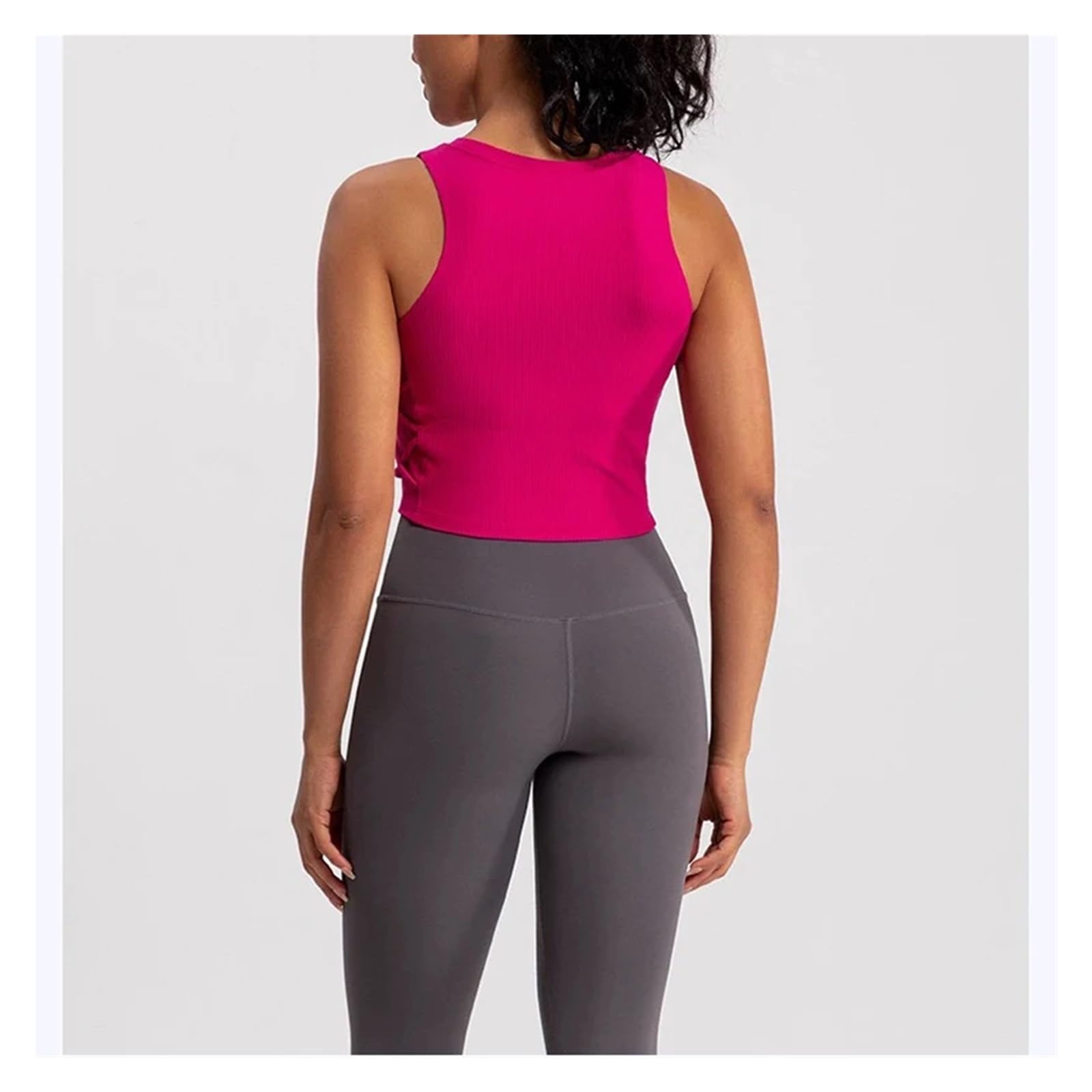 Canotta Fitness da Donna Canotta da Yoga Traspirante ad Asciugatura Rapida da Donna for Fitness e Pilates, Aderente, con Cuscino Fisso for Il Petto.