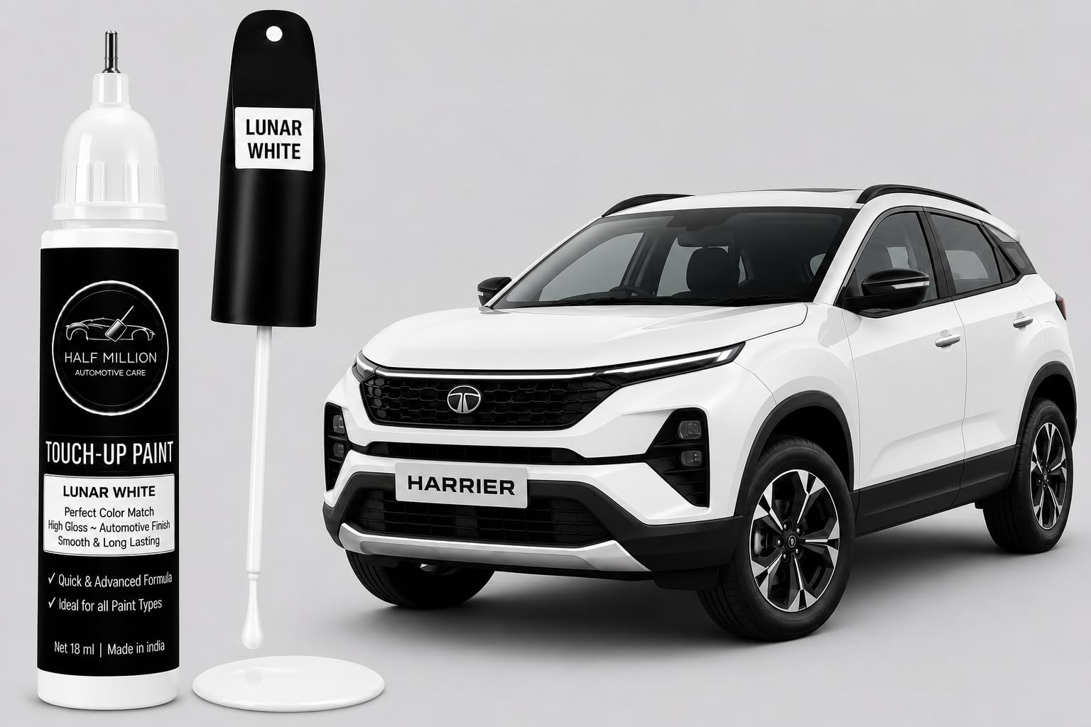 HALF MILLION® Tata Harrier Lunar White Touch Up Paint | Factory Color Matched Car Scratch Repair Paint | 2K Finish for Scratches, Chips, Nicks & Minor Surface Damage | Quick Dry & Rust Protection | DIY Car Paint Repair | 18ml-image-8