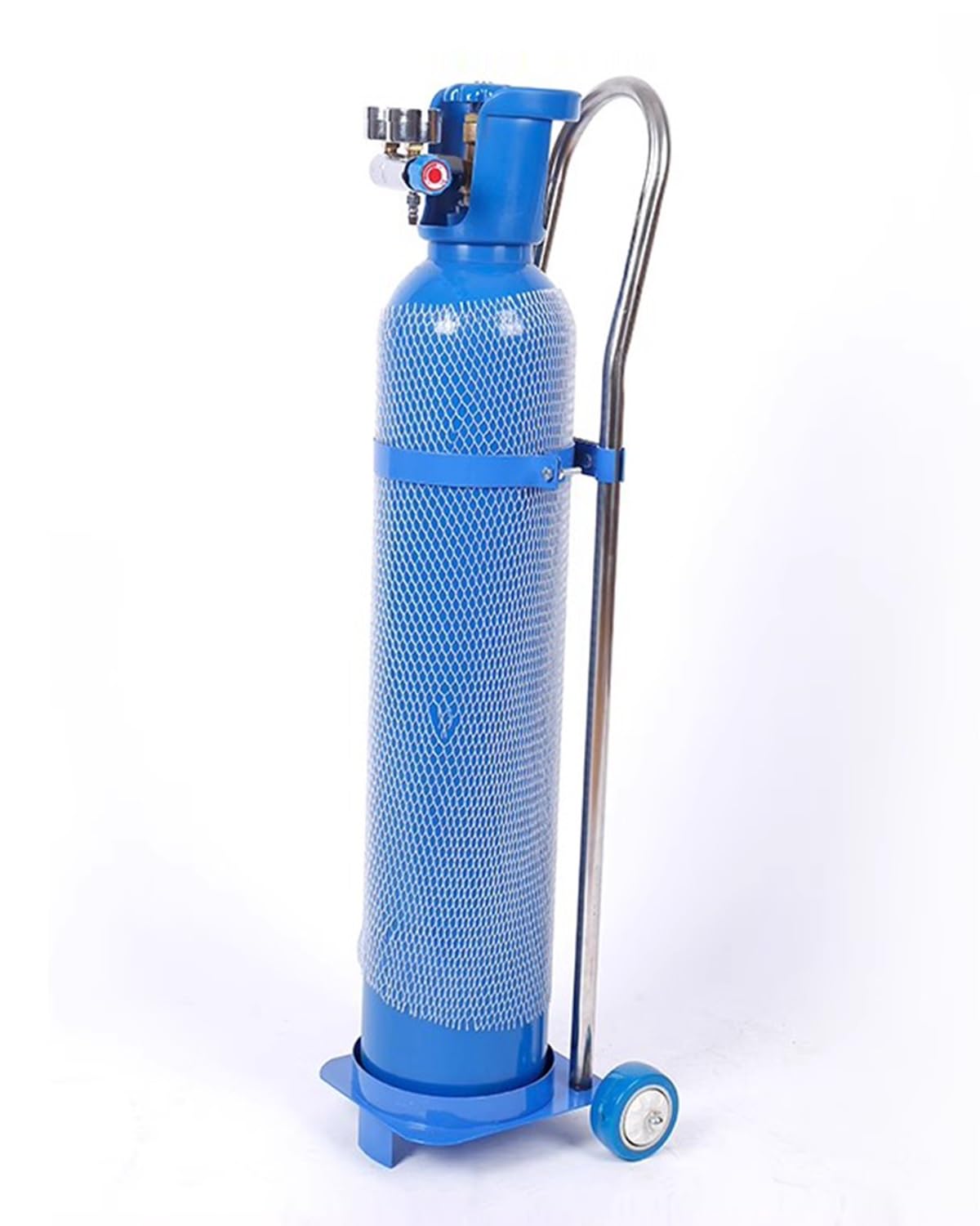Sauerstoff Wagen Halter für Medizinische Sauerstoffflaschen mit Rädern, Universeller Propangasflaschen-Regalwagen für Häusliche Pflegelabore, für Eine Einzelne Flasche Der Größe E(95cm (37 3/8"))