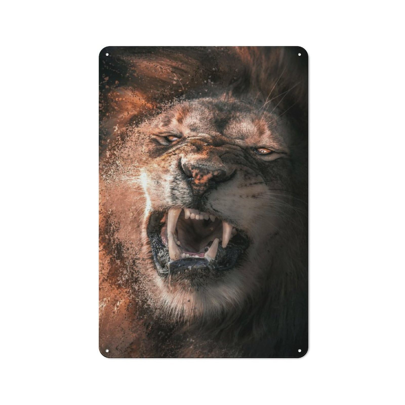 Junmoney Lion Dispersion For Hobby Room Or Studio, Retro Tin Sign 30X20cm, Gift For Creative Interior Collectors During The Christmas Season