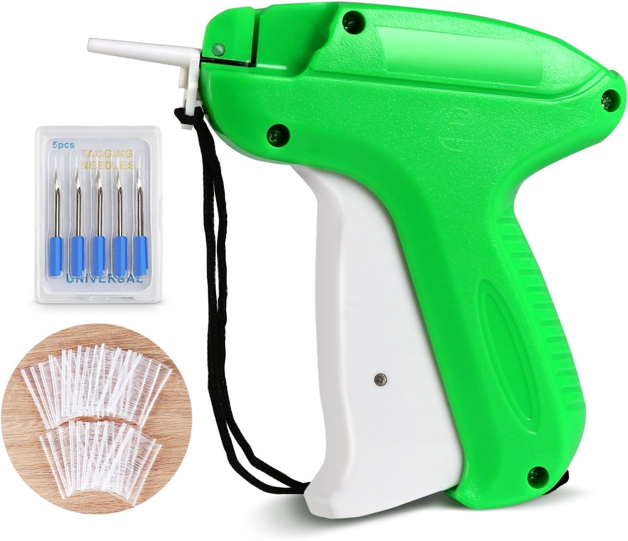 Label Gun Price Label Clothes Tagging Gun with 1200 Paddle Thread (White, 5 cm) + 5 Replacement Needles for Bazaar, Clothes, Socks, Hats, Trade