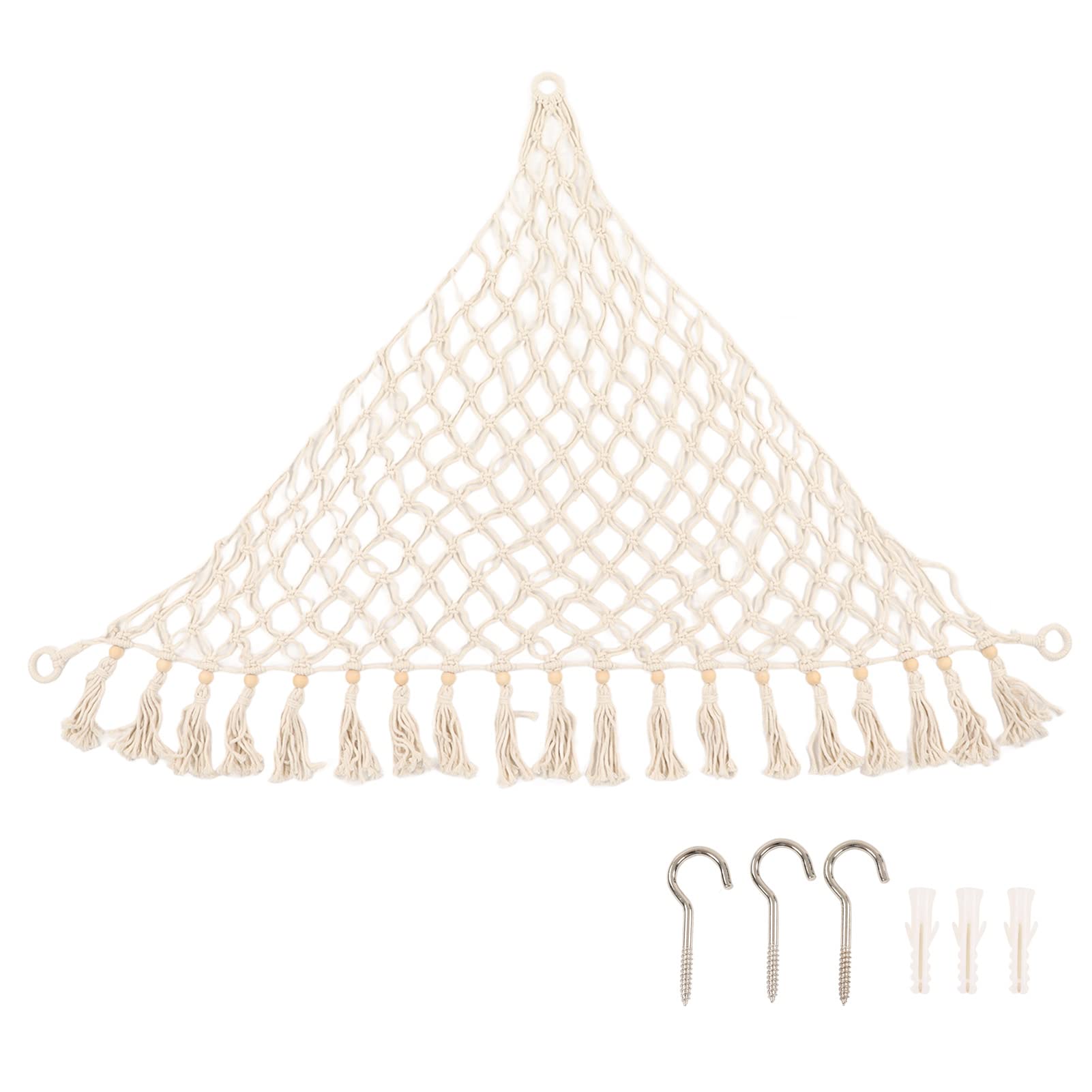 Stuffed Animal Toy Hammock, Boho Corner Soft Toys Net Holder Hanging Net Storage Organizer, Hanging Macrame Stuff Toys Organizer Storage, for Kid Room Nursery Play Room Bedroom(3)
