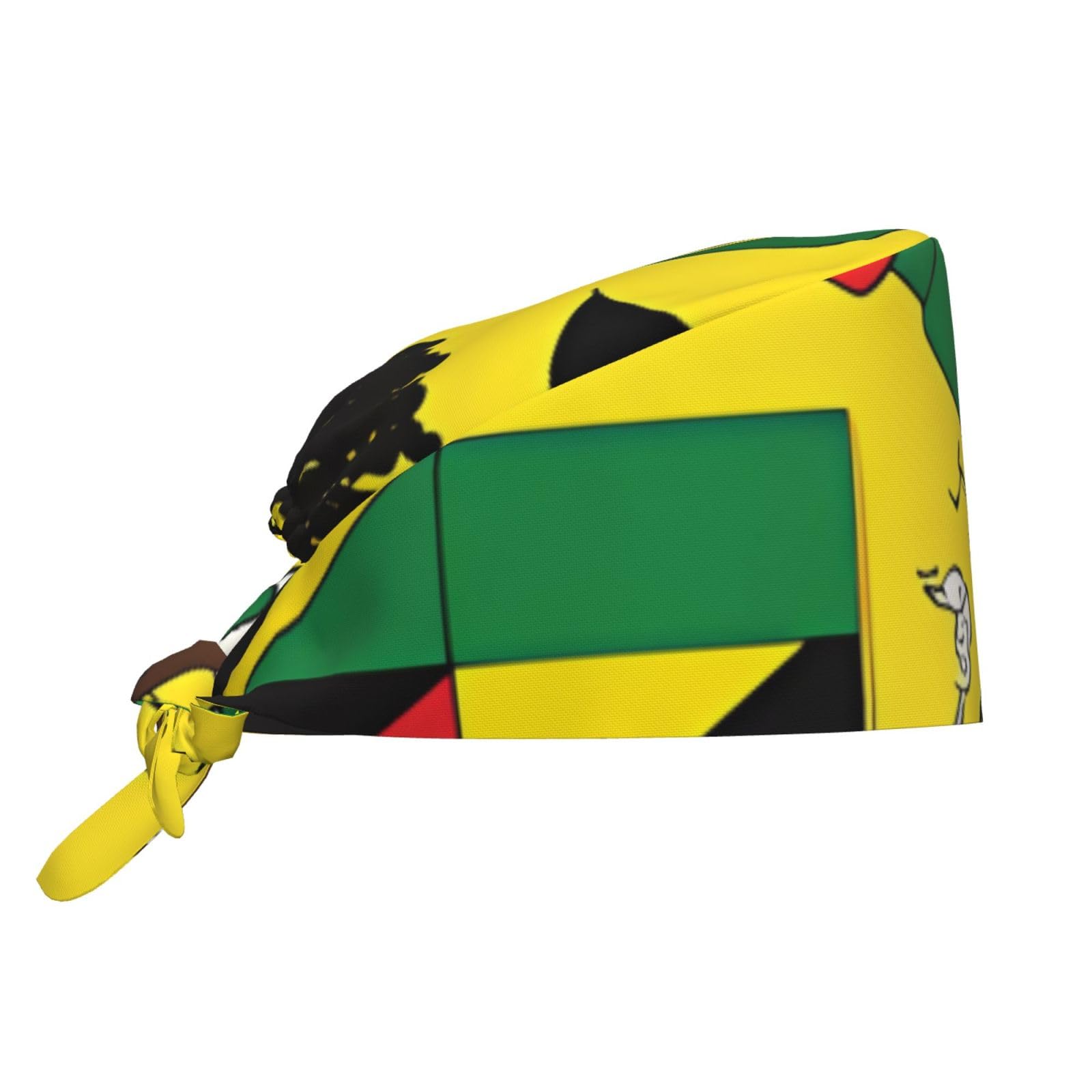 Whjshop Unisex Black Jamaican Elements Picture Cleaning Working Cap Chef Hat For Women And Men, For Surgical, Nursing