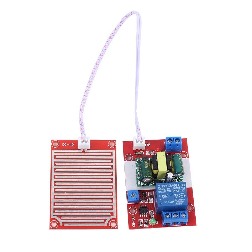 Module de Relais Régulateur Goutte de Pluie 220V, Module Capteur de Goutte de Pluie Interrupteur D'eau Humidité Surface Feuille
