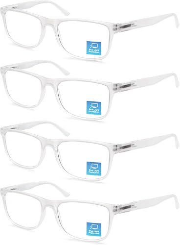 OLOMEE Anteojos de lectura con bloqueo de luz azul para hombre, grandes y grandes, cuadrados de gran tamaño, ajuste ancho para hombres con cabeza OLOMEE Anteojos de lectura con bloqueo de luz azul para hombre, grandes y grandes, cuadrados de gran tamaño, ajuste ancho para hombres con cabeza