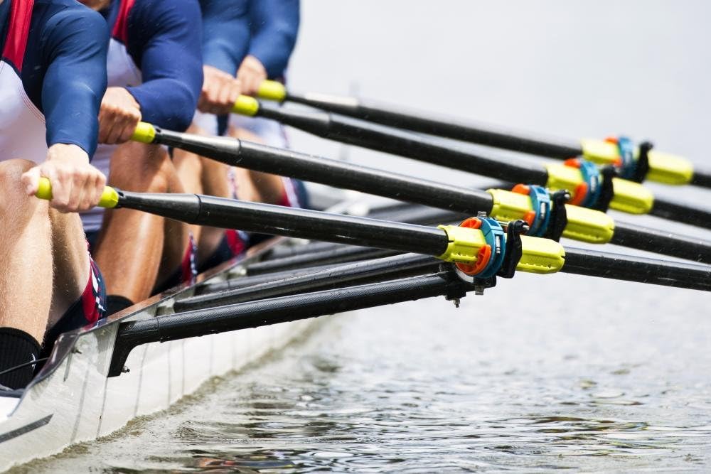 Wallmonkeys FOT-34318431-48 WM136148 Close up of Men's Rowing Team Peel and Stick Wall Decals, 48" W x 32" H-Extra Large