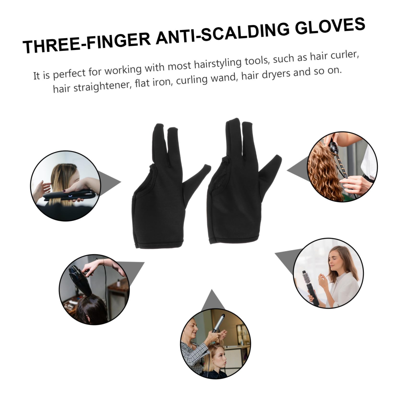 Anti-Chaleur De Coiffure Thermiques 2 Pièces Protecteurs De Doigts 8.27X3.54In Pour Salon Et Usage Domestique