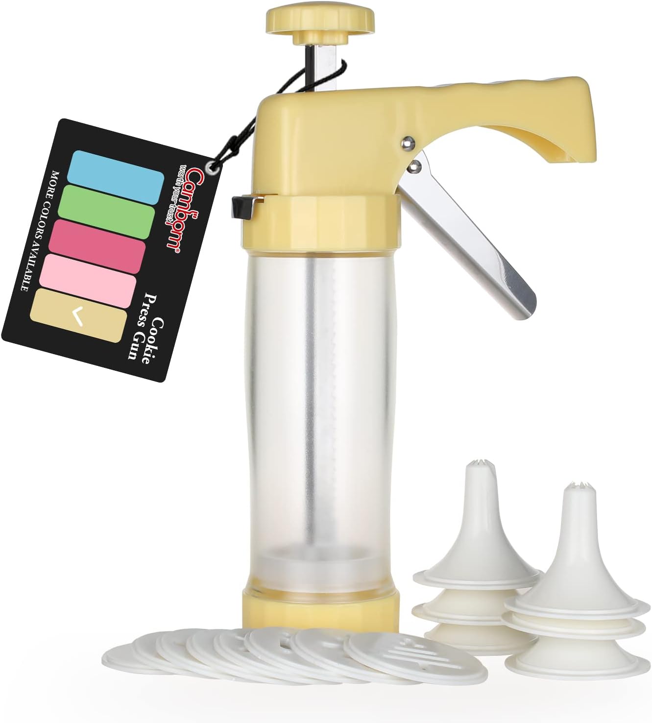 Clear Cookie Press Gun Kit with 16 Discs and 6 Icing Tips
