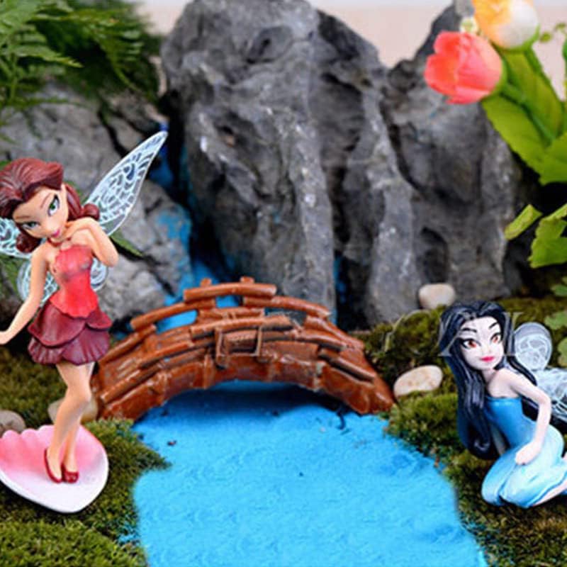 6Pcs Set Miniature Fairies Figurines Accessories, Planter Pot Hanger Decorations Fairies Flower Pot Plastic Fairy Garden Figurines Angel Accessories Ornaments for Outdoor Decor