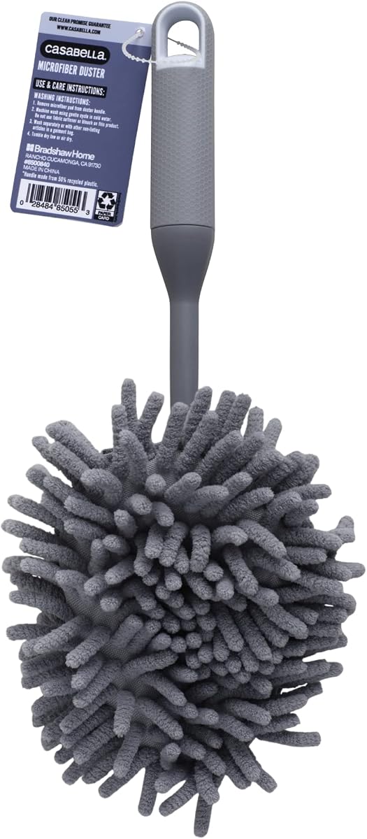 Casabella, plumero de microfibra de mano, gris