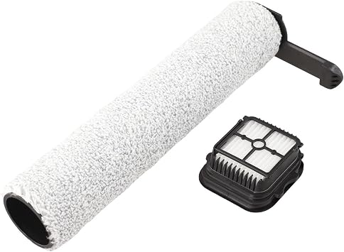 for JONR ED12 Pro Max Roller Brush Replacement Kit, Soft Bristle Brush and Filter Set for Cordless Wet Dry Vacuum Cleaner, Gentle Floor Protection System
