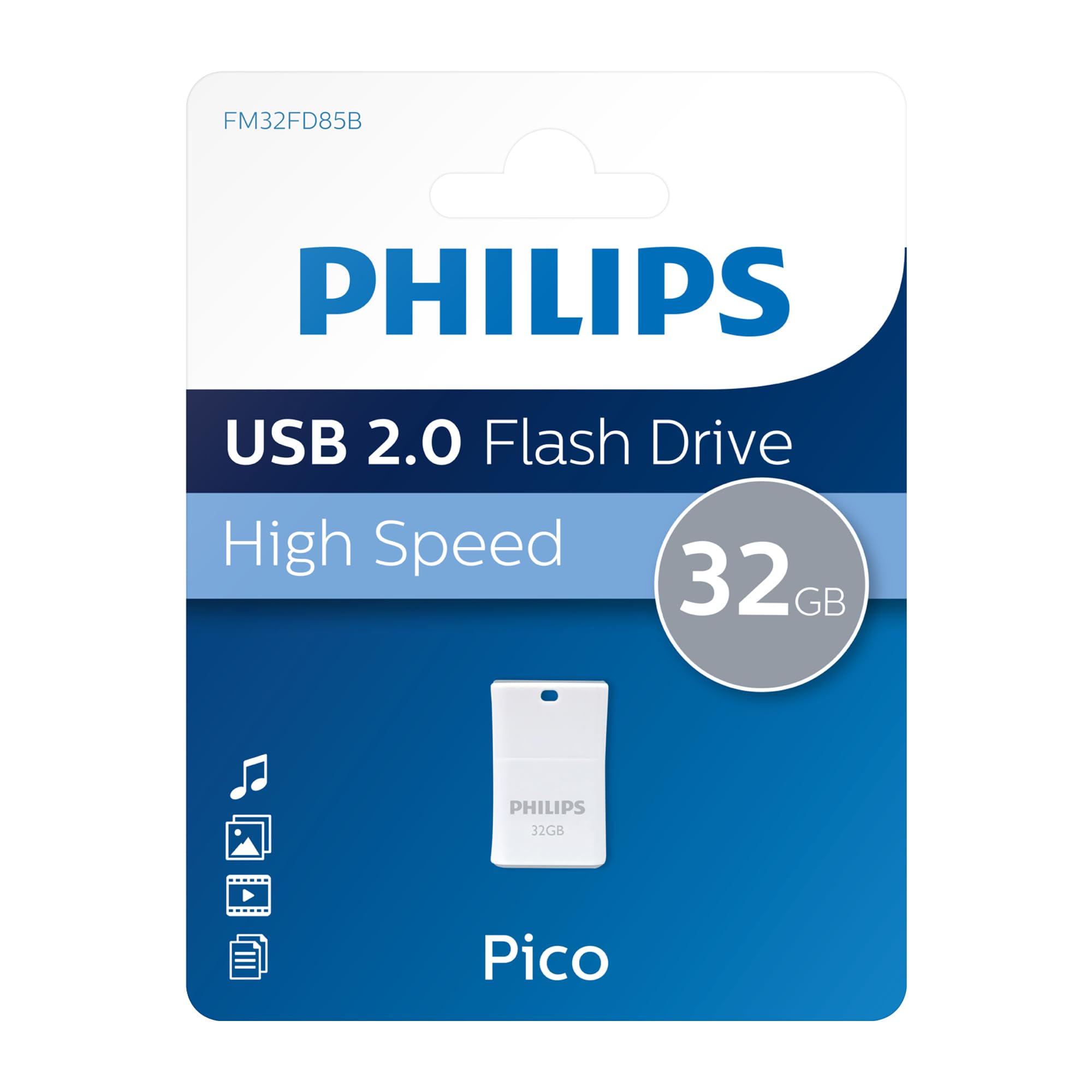 Philips Pico Edition High Speed pamięć flash USB 2.0 32 GB Ultra Small do PC, laptopa, komputera, Smart TV, Car Audio i innych Prędkość odczytu do 23 MB/s