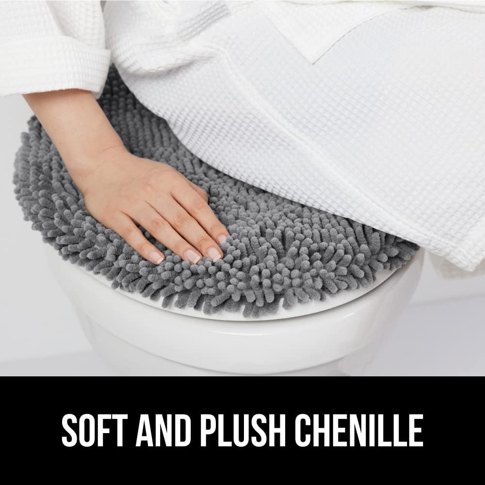 Gorilla Grip Toilet Lid Cover and Bath Rug Mat for Toilet Base