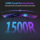 Monitor de jogos curvo Z-Edge de 27 polegadas, para computador QHD 1440P 165Hz 144Hz curvo 1500R, monitor MPRT 1ms para jogos, 16,7 M cores, sem moldura UG27Q, 2 portas DP 1.4 e 2 portas HDMI 2.0 — imagem 5