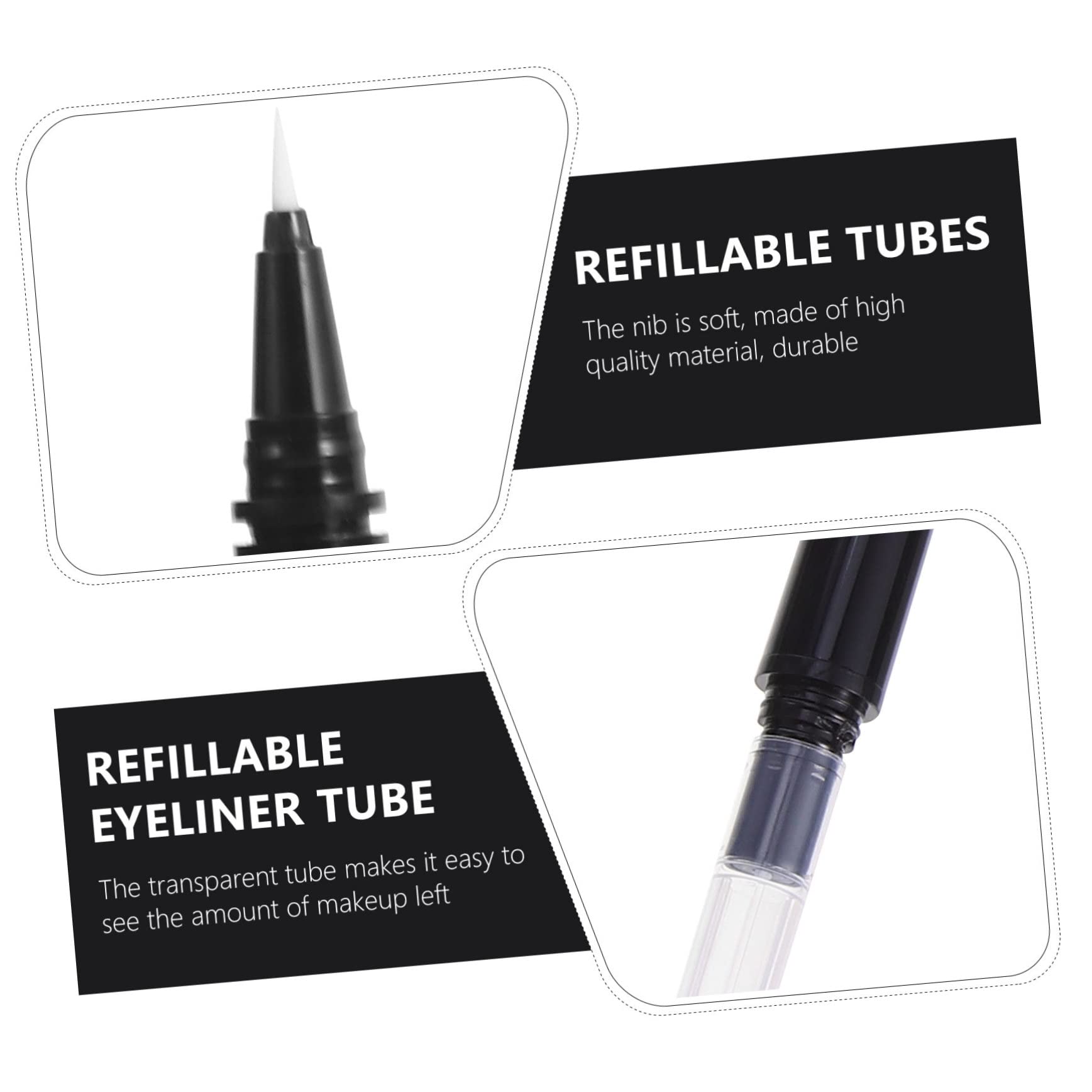 9pezzi Penne Eyeliner Vuote Setola Assortita Contenitori Ricaricabili Per Pratici Eyeliner Unghie