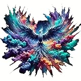Colorful Phoenix PVC Vinyl Car Decals Stickers Waterproof Self-Adhesive Decals for Cars, Laptops, Trucks, Motorcycles Wall Window Luggage Scratch Cover Door Decor Sticker