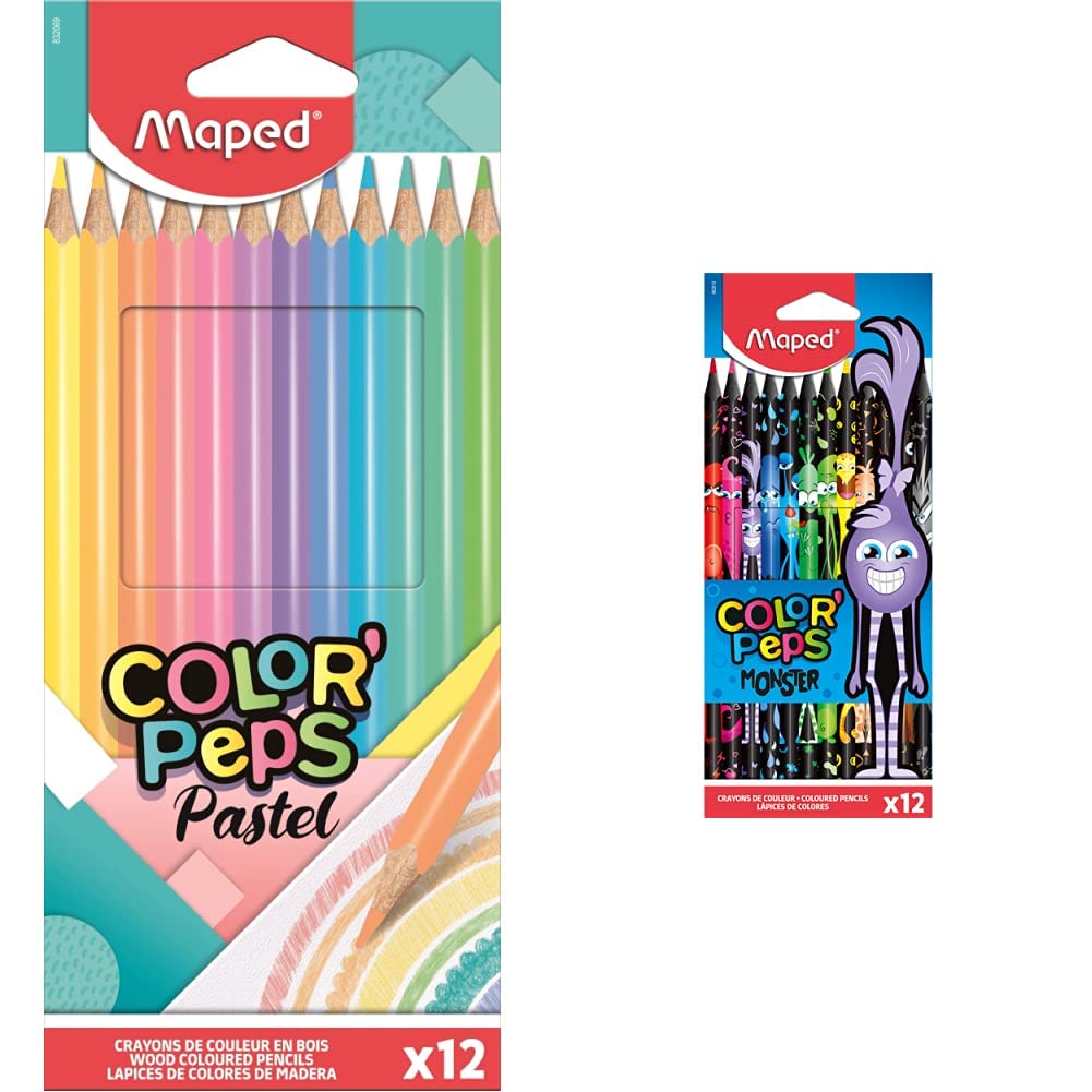 Maped Color'Peps Pastel Color Pencils Set Pack of 12 Color'Peps