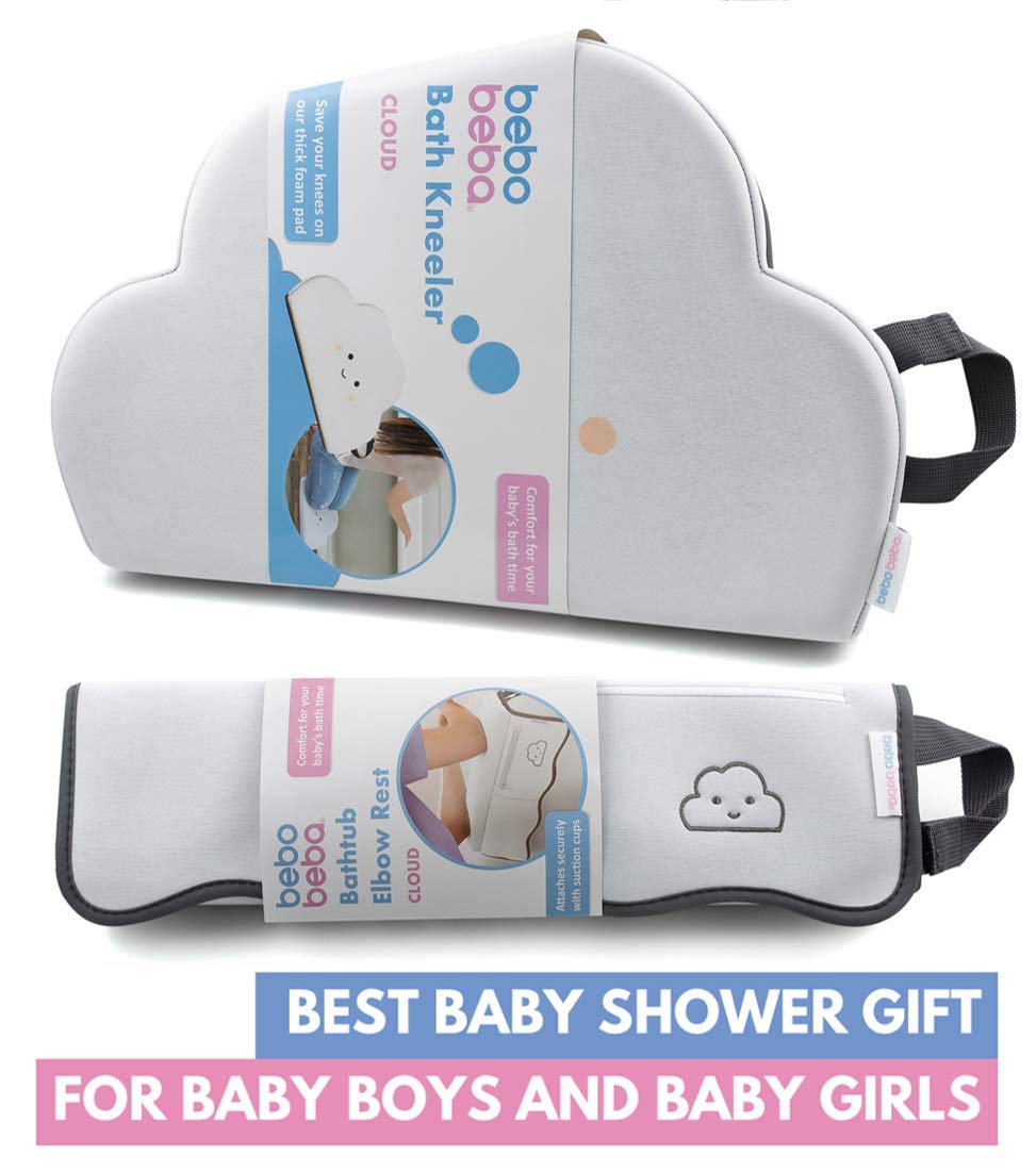 Baby Bath Kneeler and Elbow Rest Pad with Pocket Thick Foam