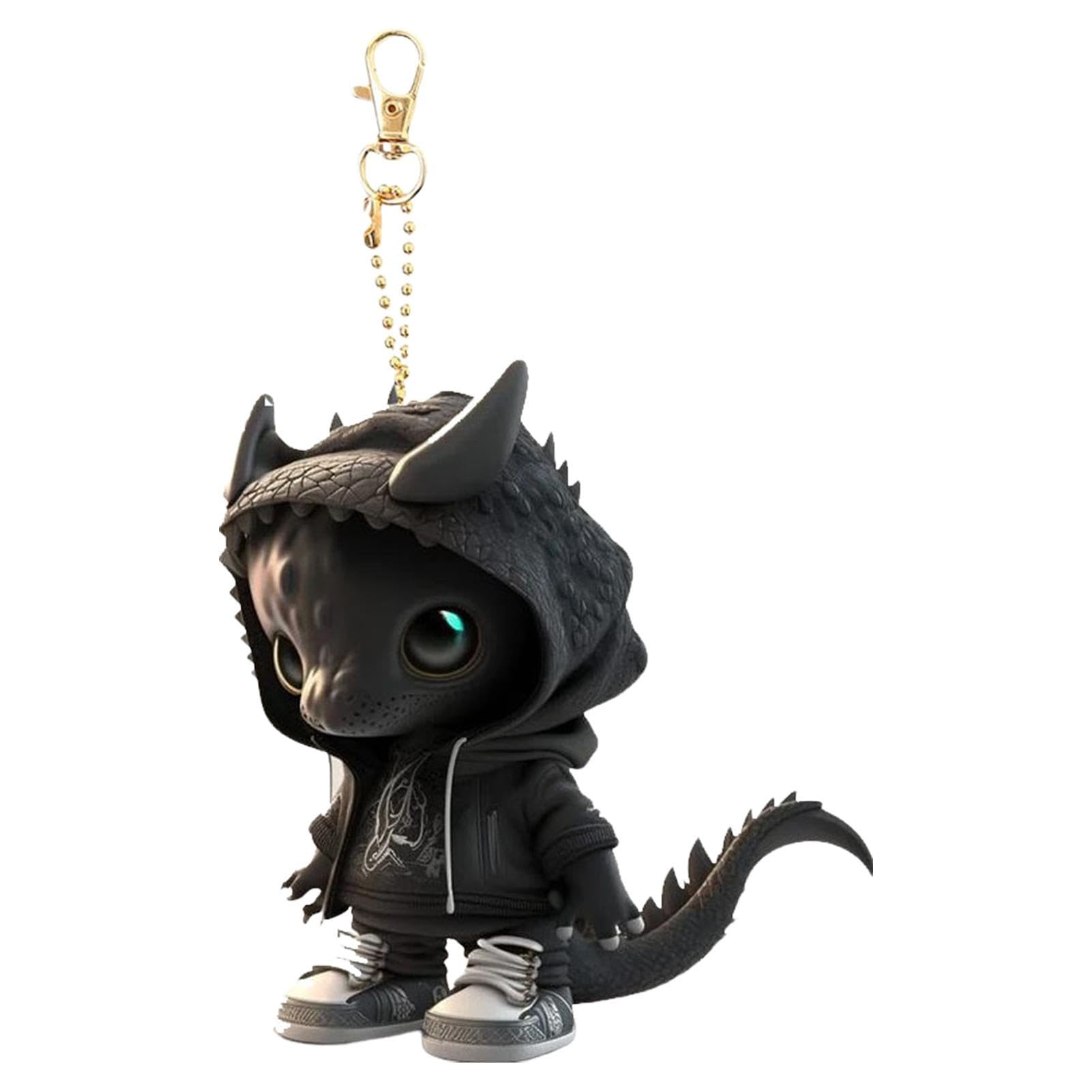 Jingan 03 Cool Dragon Keychain | 2023 New Resin Craft Dragon Keyring | 2D Creative Cute Dragon Statue | Collectible Halloween Decoration For Home Ofice Desk Bag