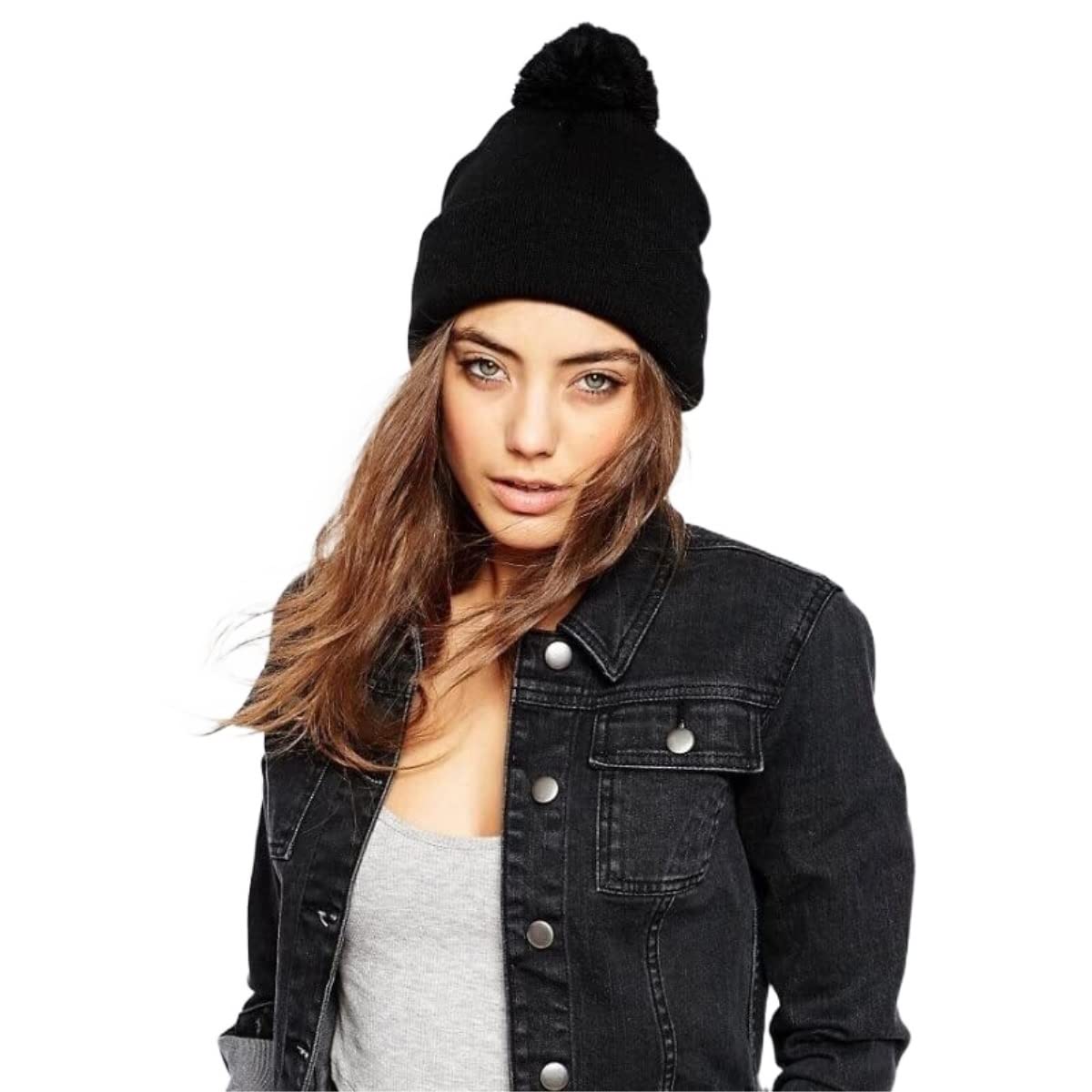 Czapka Zimowa Damskie Zimowe Czapki Typu Beanie, Miękka Czarna Czapka, Męska Gruba Dzianinowa Czapka Narciarska Ciepła Czapka Ciepła Czapka