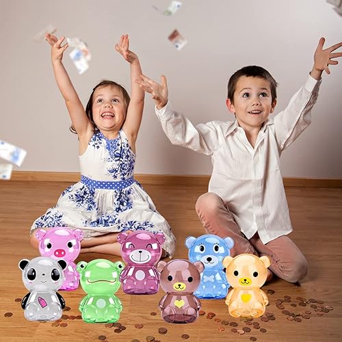 Miniatura 5 de ikasus Linda alcancía de rana verde, banco de monedas para niños y niñas, mi primer banco de dinero irrompible, tamaño grande, decoración de ahorro