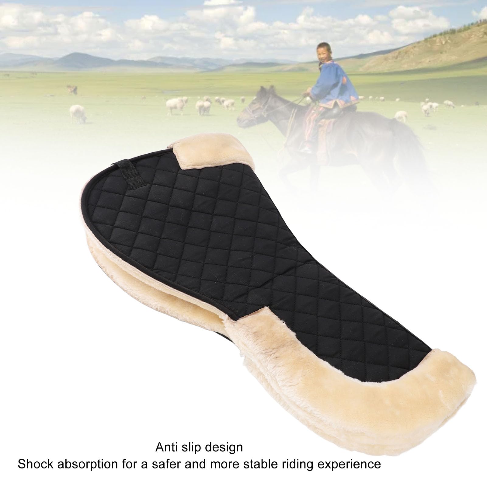 Tapis De Selle Anglais Tout Usage CHALLENGER - Matelassé, Gel Absorbant Chocs - Marron