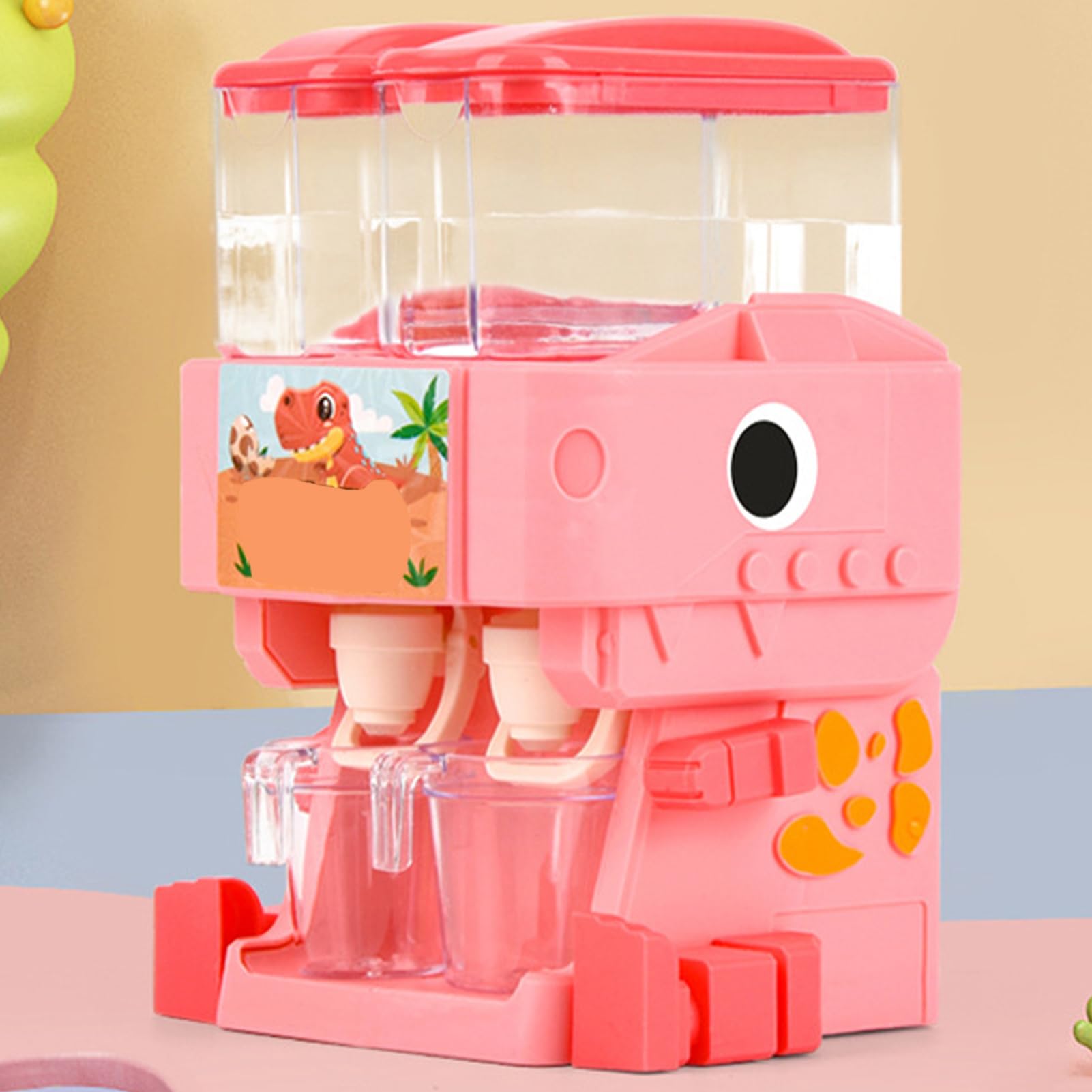 Mrisata Kids Water Dispenser, Dual Outlet Mini Dinosaur Shape Cute Water Dispenser for Kids with Cups, Rotary Arm and Leg - Image 2