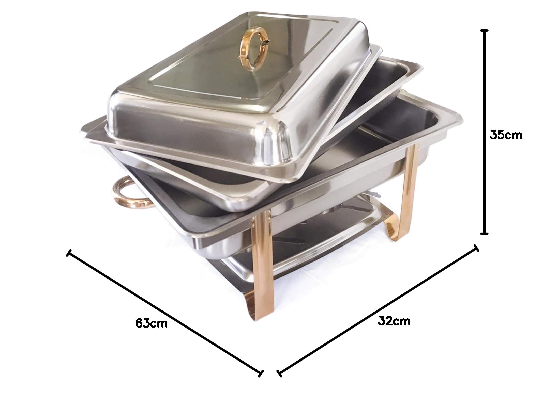 Juego de recipientes de acero inoxidable para catering, buffet y fiestas, 9 l, 1 unidad