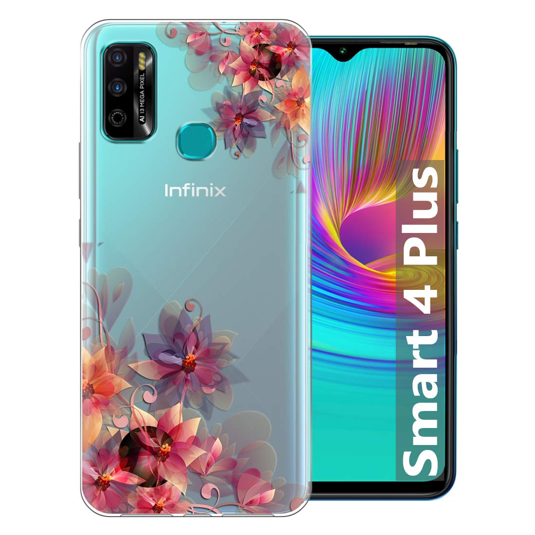 Fashionury Silicone Designer Printed Flexible Back Cover for Infinix Smart 4 Plus Back Cover for Infinix Smart 4 Plus (V151, Transparent) (B08GQZFWKD) Amazon Price History, Amazon Price Tracker