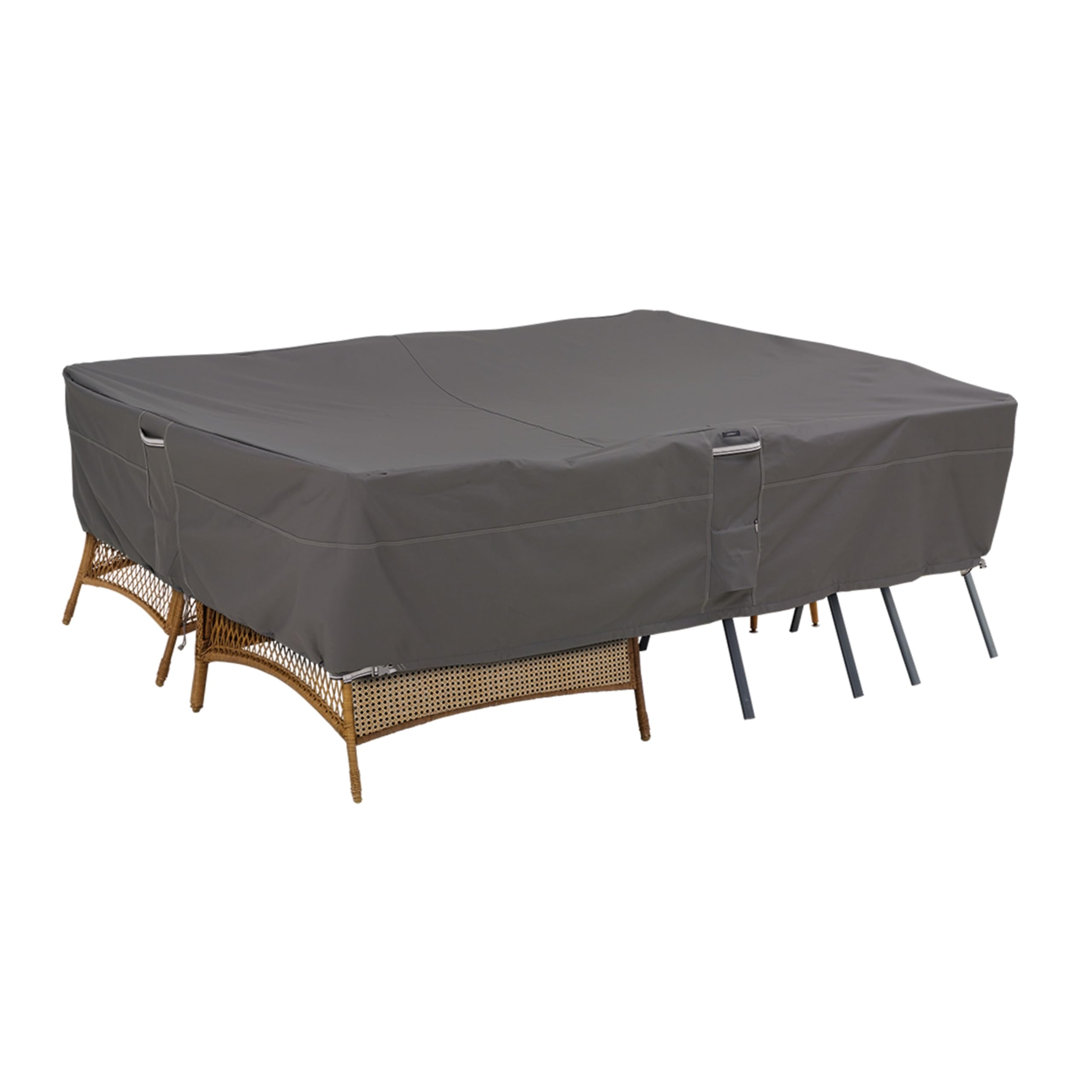 55-908-055101-EC Ravenna Water-Resistant 140 Inch General Purpose Patio Furniture Cover,Dark Taupe/Mushroom/Espresso,140" x 70", Patio Furniture Covers
