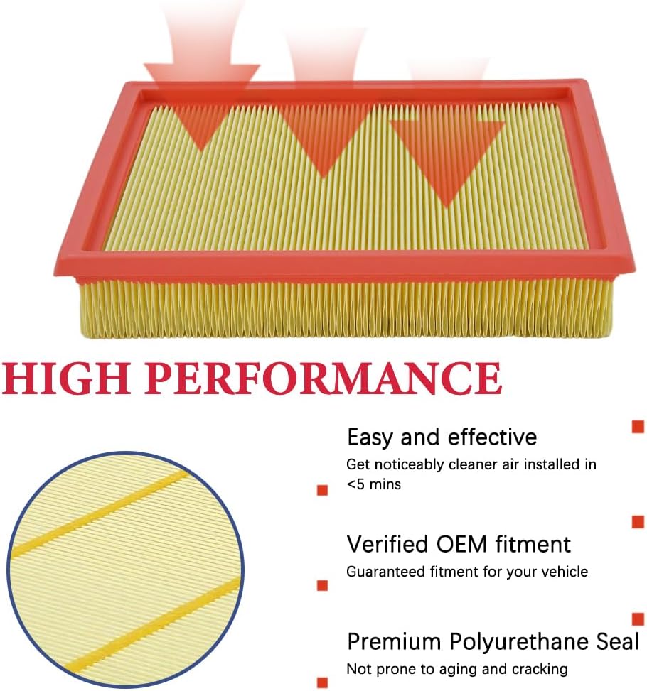 Engine Air Filter and Cabin Air Filter Set Compatible with 2022-2024 Nissan Pathfinder 3.5L, 2022-2024 Infiniti QX60 3.5L With OE Replace 165466TA0A,CA12931 & 272775NA1A