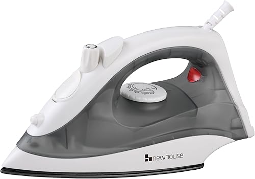 Newhouse Plancha de vapor y pulverización de 120 V y 1200 vatios NHIR-001, temperatura ajustable, autolimpieza, certificado ETL para uso